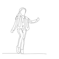 sketch with child lines, girl dancing