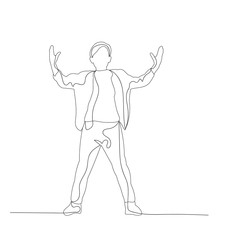 sketch with child lines, boy dancing