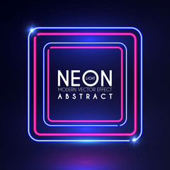 Abstract Neon Shining Banner. Colorful Light Effect.