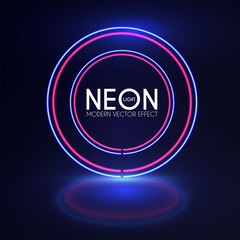 Abstract Neon Shining Banner. Colorful Light Effect.