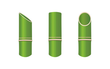 Cut bamboo tube mutiple views