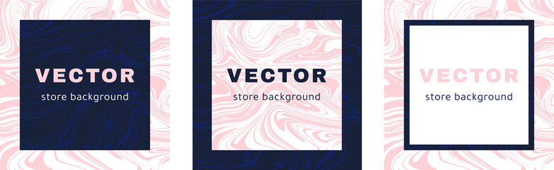 Vector set of abstract backgrounds in minimal trendy style with text - templates of social networks, media and shops for sales, advertising, minimal, banner. 