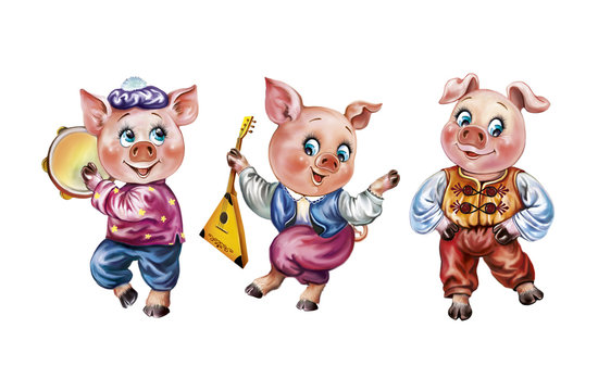 three piglets