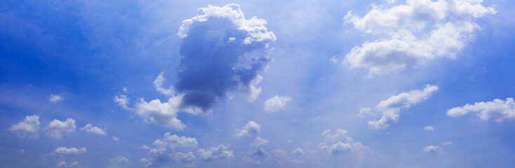 Panorama blue sky with tiny clouds