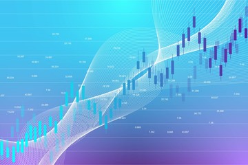 Stock market graph or forex trading chart for business and financial concepts. Abstract finance background investment or Economic trends business idea. Stock market data. Vector illustration