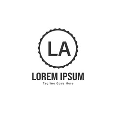 Initial LA logo template with modern frame. Minimalist LA letter logo vector illustration
