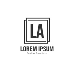Obraz premium Initial LA logo template with modern frame. Minimalist LA letter logo vector illustration