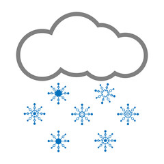 cloud with snowflakes outline icon