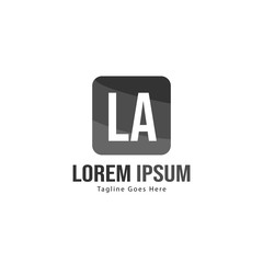 Initial LA logo template with modern frame. Minimalist LA letter logo vector illustration