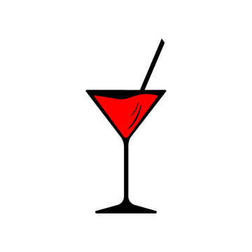 martini glass, vector image