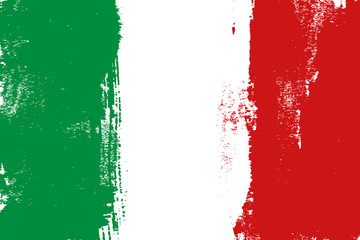Italy colorful brush strokes painted national country flag icon. Painted texture.