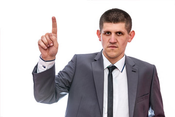 Man in suit posing isolated on white