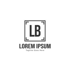 Initial LB logo template with modern frame. Minimalist LB letter logo vector illustration