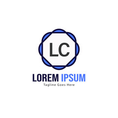 Initial LC logo template with modern frame. Minimalist LC letter logo vector illustration