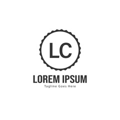 Initial LC logo template with modern frame. Minimalist LC letter logo vector illustration