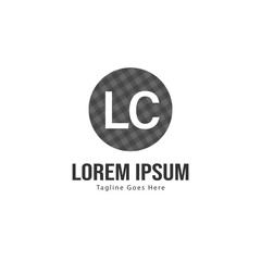 Initial LC logo template with modern frame. Minimalist LC letter logo vector illustration