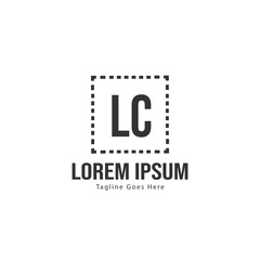 Initial LC logo template with modern frame. Minimalist LC letter logo vector illustration