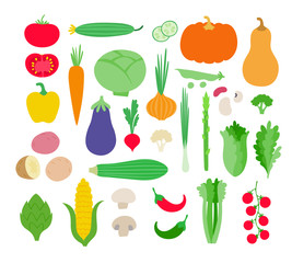 Fresh juicy healthy vegetables set.