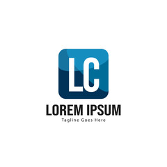 Initial LC logo template with modern frame. Minimalist LC letter logo vector illustration
