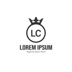 Initial LC logo template with modern frame. Minimalist LC letter logo vector illustration