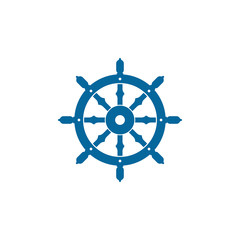 Obraz premium Ship steering vector icon illustration template design 