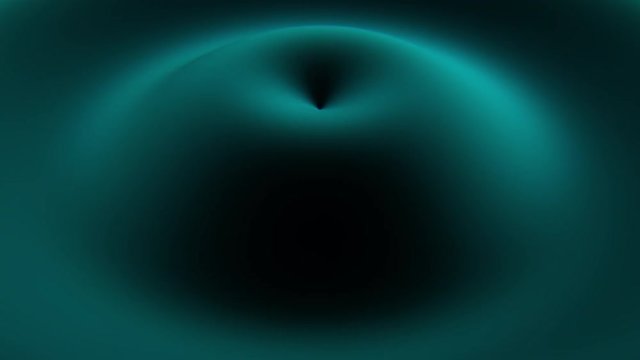 Circular concentric waves on green velvet surface. Abstract 3D animation, seamless loop.