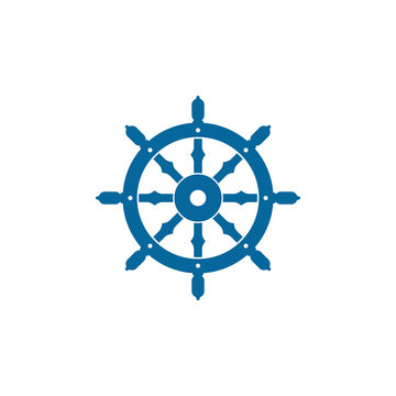 Ship steering vector icon illustration template design 