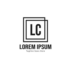 Initial LC logo template with modern frame. Minimalist LC letter logo vector illustration