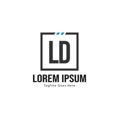 Initial LD logo template with modern frame. Minimalist LD letter logo vector illustration