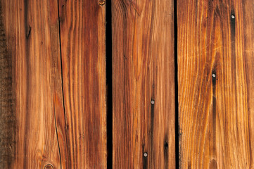 Fototapeta premium Vertical Weathered Hardwood Boards with Snags, Metal Nail Heads and Gaps.