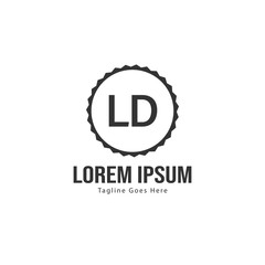Initial LD logo template with modern frame. Minimalist LD letter logo vector illustration