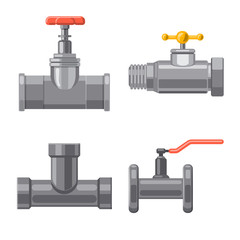 Vector design of pipe and tube logo. Collection of pipe and pipeline vector icon for stock.