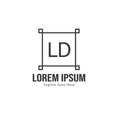 Initial LD logo template with modern frame. Minimalist LD letter logo vector illustration