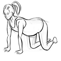 Messy sketch of a pregnant woman doing yoga pose