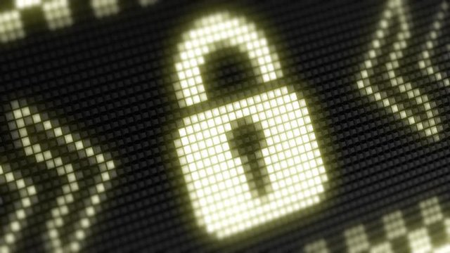 Lock icon in the Screen. Looping footage has 4K Resolution with Encoder Prores 4444. Great Quality.