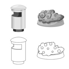 Isolated object of urban and street logo. Collection of urban and relaxation stock vector illustration.