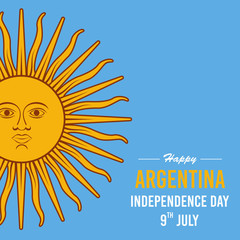 Independence day Argentina, Illustration of waving flag of Argentina. Vector Illustration