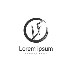 Initial LF logo template with modern frame. Minimalist LF letter logo vector illustration