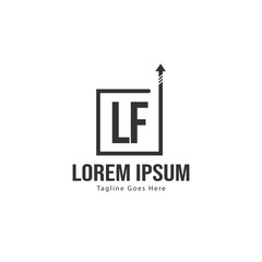 Initial LF logo template with modern frame. Minimalist LF letter logo vector illustration