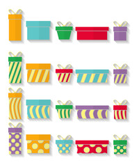 set of vector icons of gift boxes. 