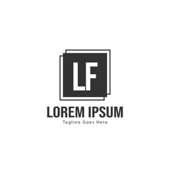 Initial LF logo template with modern frame. Minimalist LF letter logo vector illustration