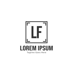 Initial LF logo template with modern frame. Minimalist LF letter logo vector illustration