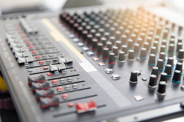 sound mixer in studio room