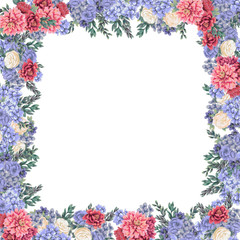 Floral frame for design save the date cards, invitations, posters and birthday decoration