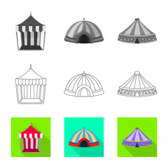 Isolated object of roof and folding icon. Collection of roof and architecture stock symbol for web.