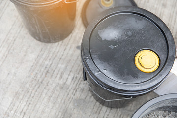 Chemical suction sand absorbent in the tank closed 