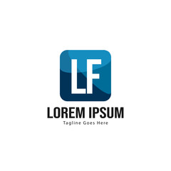 Initial LF logo template with modern frame. Minimalist LF letter logo vector illustration