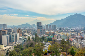 Fototapeta premium Aerial view of the city of Santiago, Chile