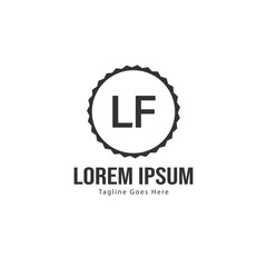 Initial LF logo template with modern frame. Minimalist LF letter logo vector illustration