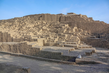 Huaca Pucllana or Huaca Juliana, a great adobe and clay pyramid